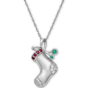 RH Macy Lab-Created Multi Gemstone Necklace Sterling Silver, Choose Style
